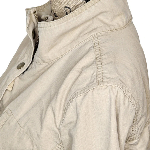 Talbots Womens Cotton Anorak Khaki Jacket Coat Size Medium Beige - Picture 12 of 12
